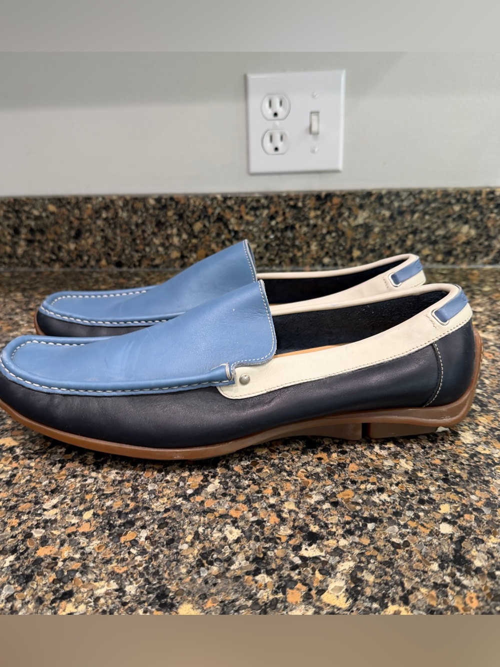 Coach Men's Two-Tone Blue & Cream Slip-On Loafers 12